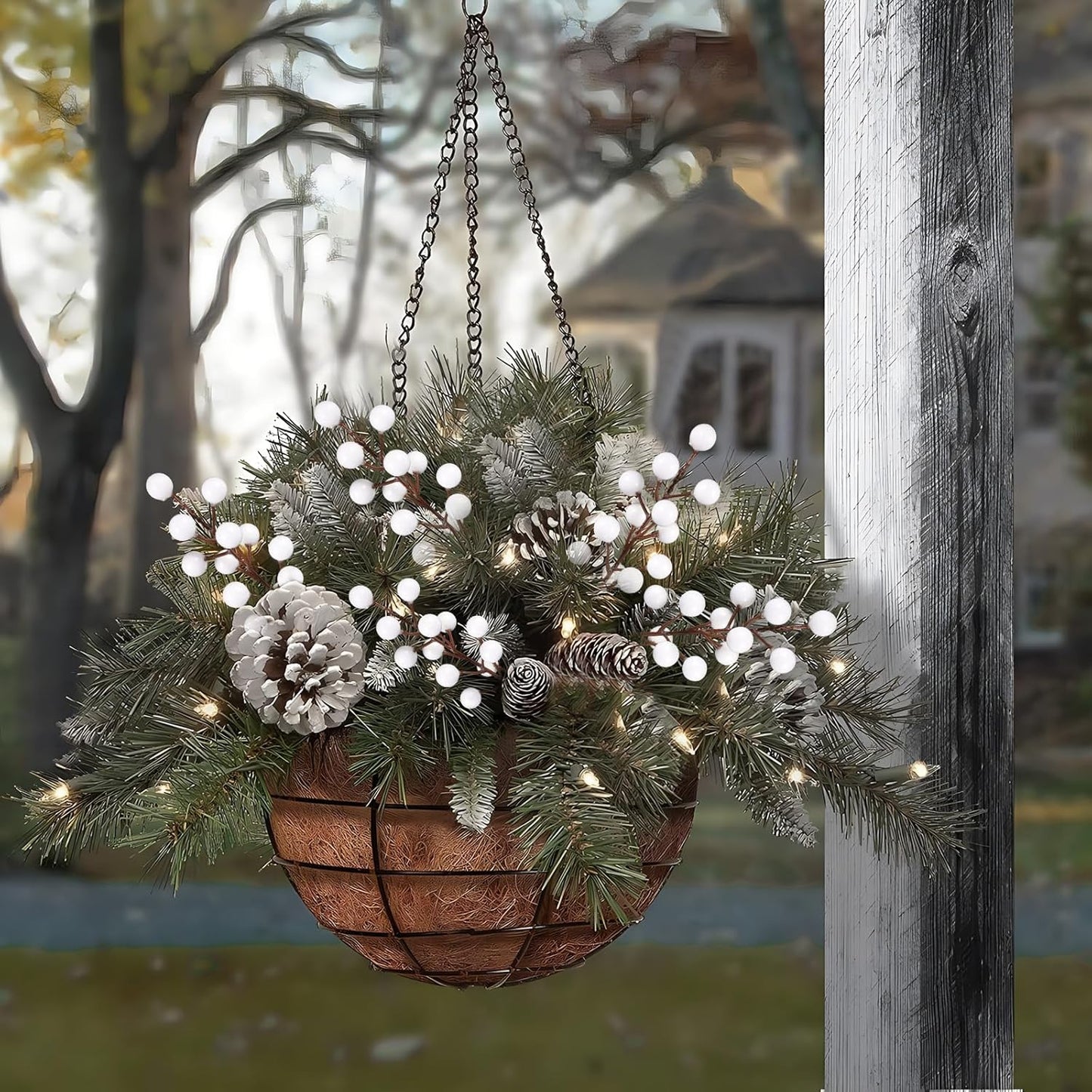 40 Pcs Artificial Berry Stems Branches, Christmas White Faux Holly Berries Picks Ornaments for Christmas Tree Wreath DIY Craft Decorations Holiday Home Decor (40, White)