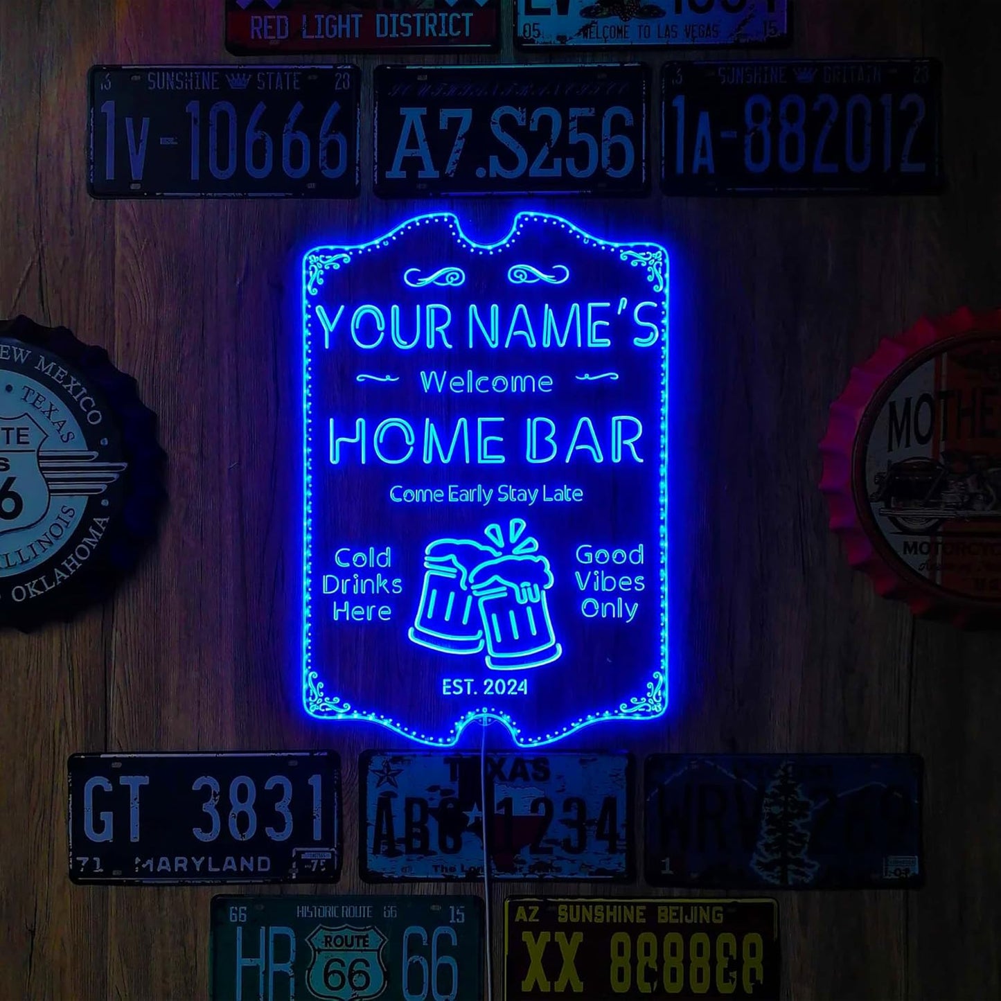 ADVPRO Personalized Your Name Home Bar RGB Dynamic Glam LED Sign - Cut-to-Edge Shape - Smart 3D Decoration - Multicolor Signage st06s86-fnd-p11a-tm-c