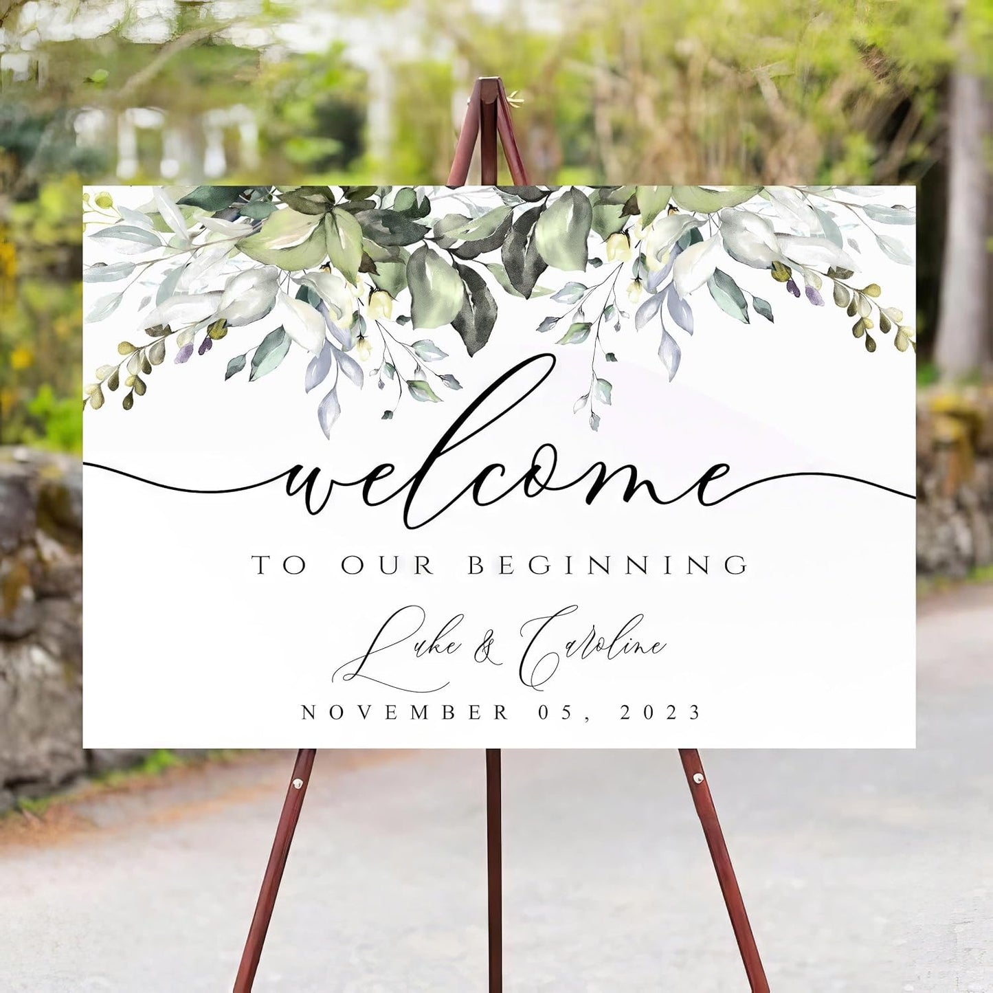 Greenery Wedding Welcome Sign, Rustic Wedding Welcome Sign, Welcome Sign Wedding, Eucalyptus, Watercolor