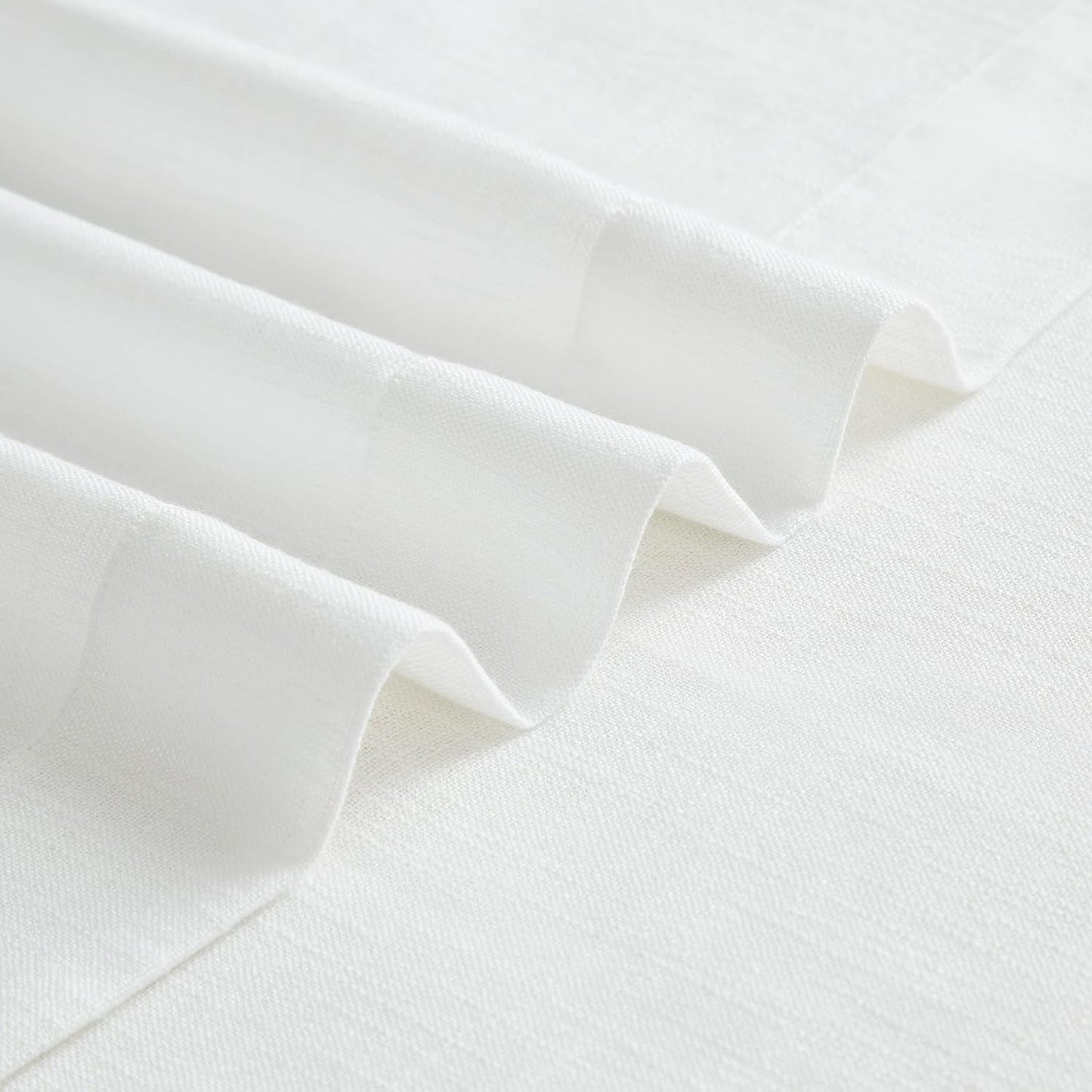 Vision Home White Pinch Pleated Semi Sheer Curtains Textured Light Filtering Window Curtains 90 inch for Living Room Bedroom Rayon Blended Pinch Pleat Drapes with Hooks 2 Panels 40" Wx90 L