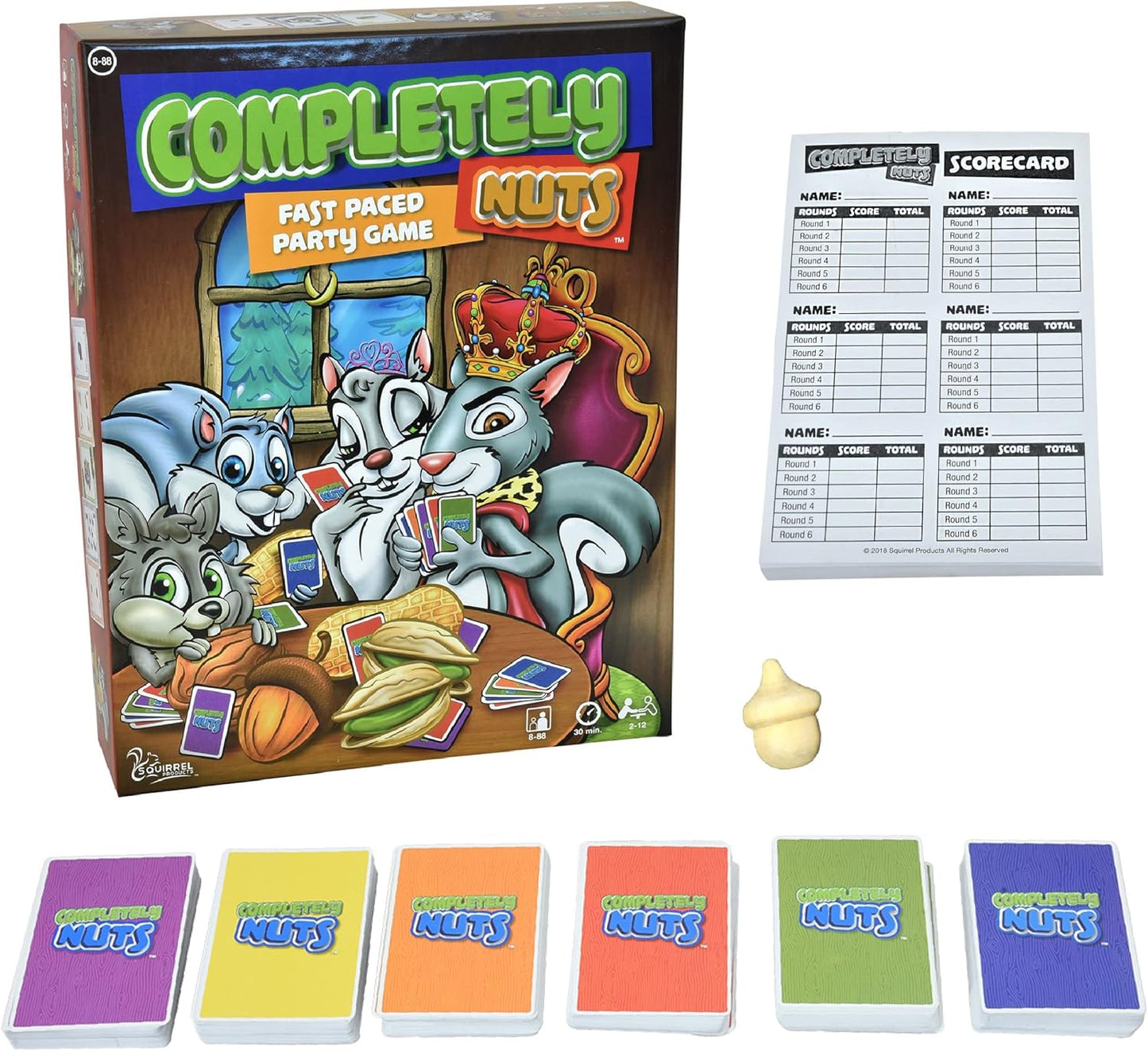 Squirrel Products Completely Nuts Fast Paced Party Game, Card Game for 2-12 Players Ages 8 and Up, Free for All Card Game for Family Game Night