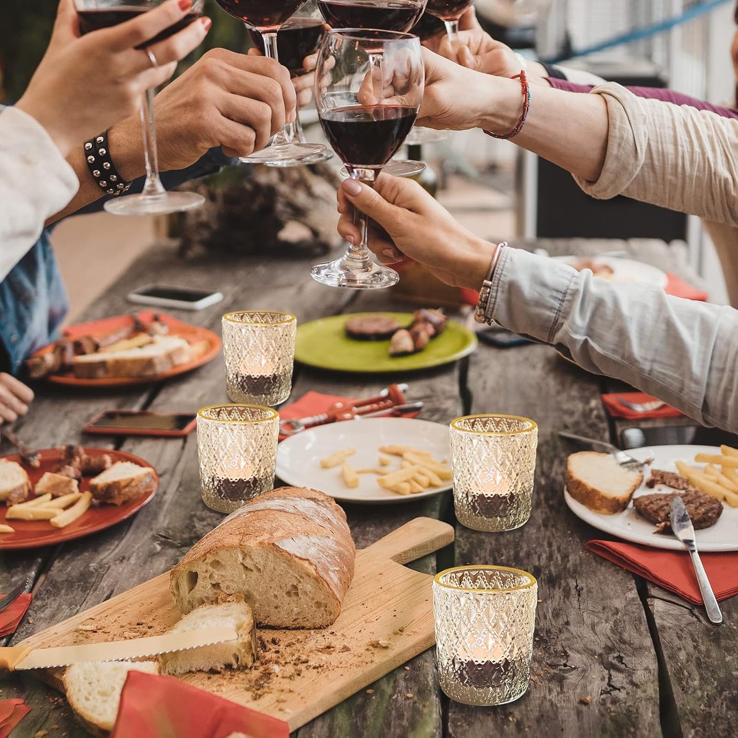 SHMILMH Clear Tealight Candle Holders Set of 24, Glass Votive Candle Holders with Rim for Wedding Table Centerpiece Birthday Party Christmas Decor