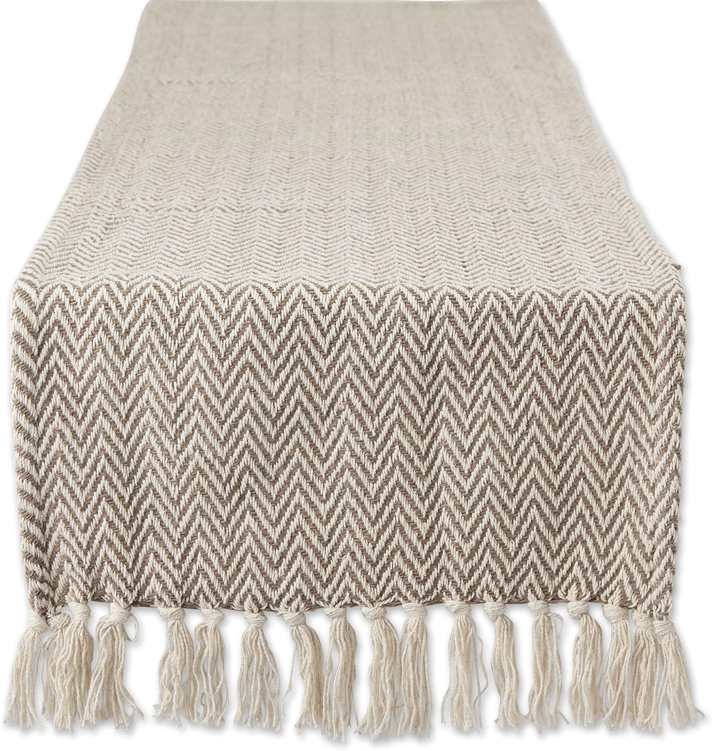 DII Woven Basic Tabletop Collection, Chevron Table Runner, 15x72, Darn Brown