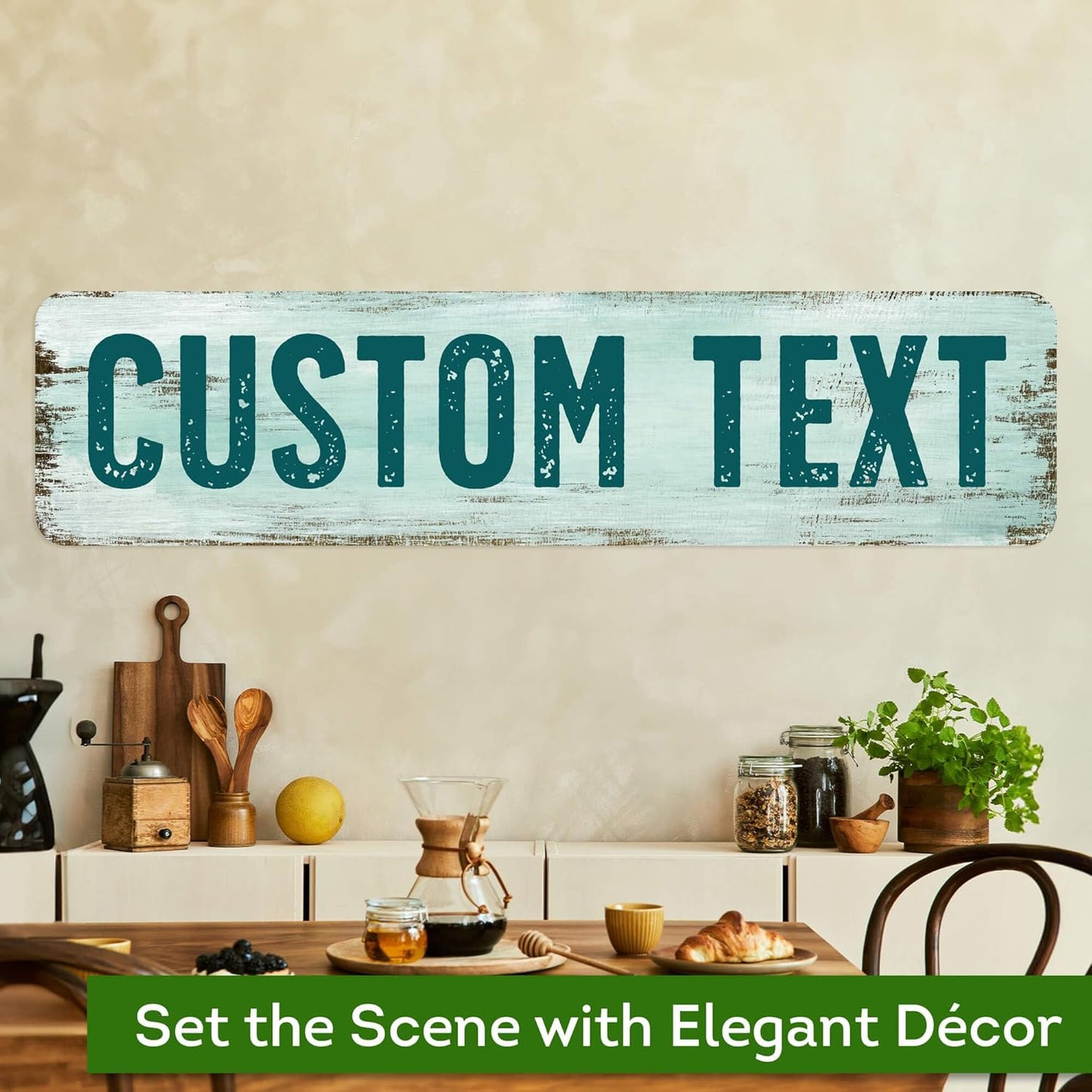 Custom Sign, Custom Street Sign, 11 Font Colors, 13 Font Styles, 4 Hole Options, 22 Sizes, 12x48 Inches, Rust Free DiBound, Fade Resistant, Made in USA by My Sign Center (Shabby Chic)