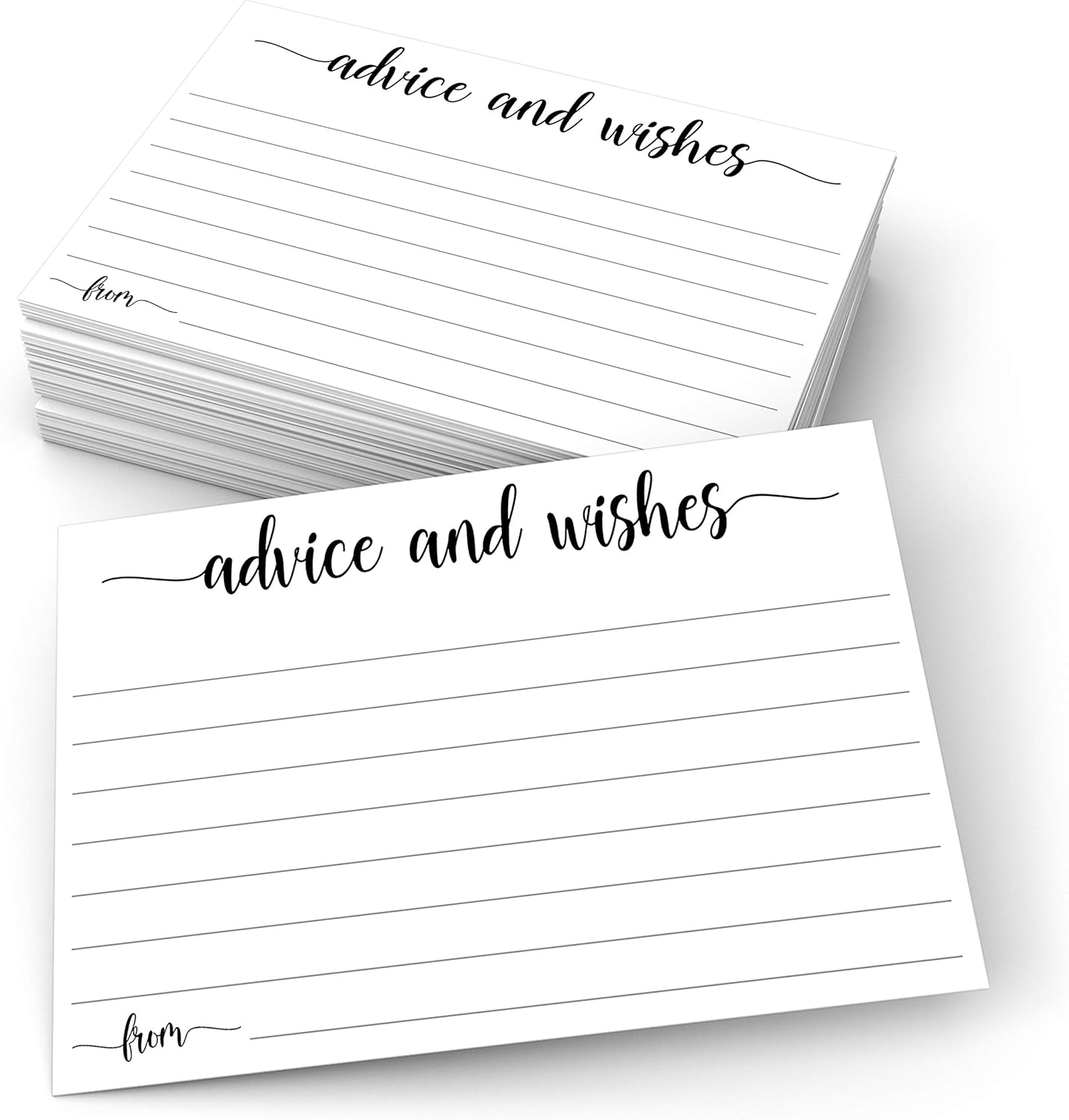 321Done Advice and Wishes Cards (50 Cards) 4" x 6" White Blank Well Wishes for Wedding, Bridal, Mr and Mrs, Retirement, Baby Shower - Words of Wisdom - Made in USA