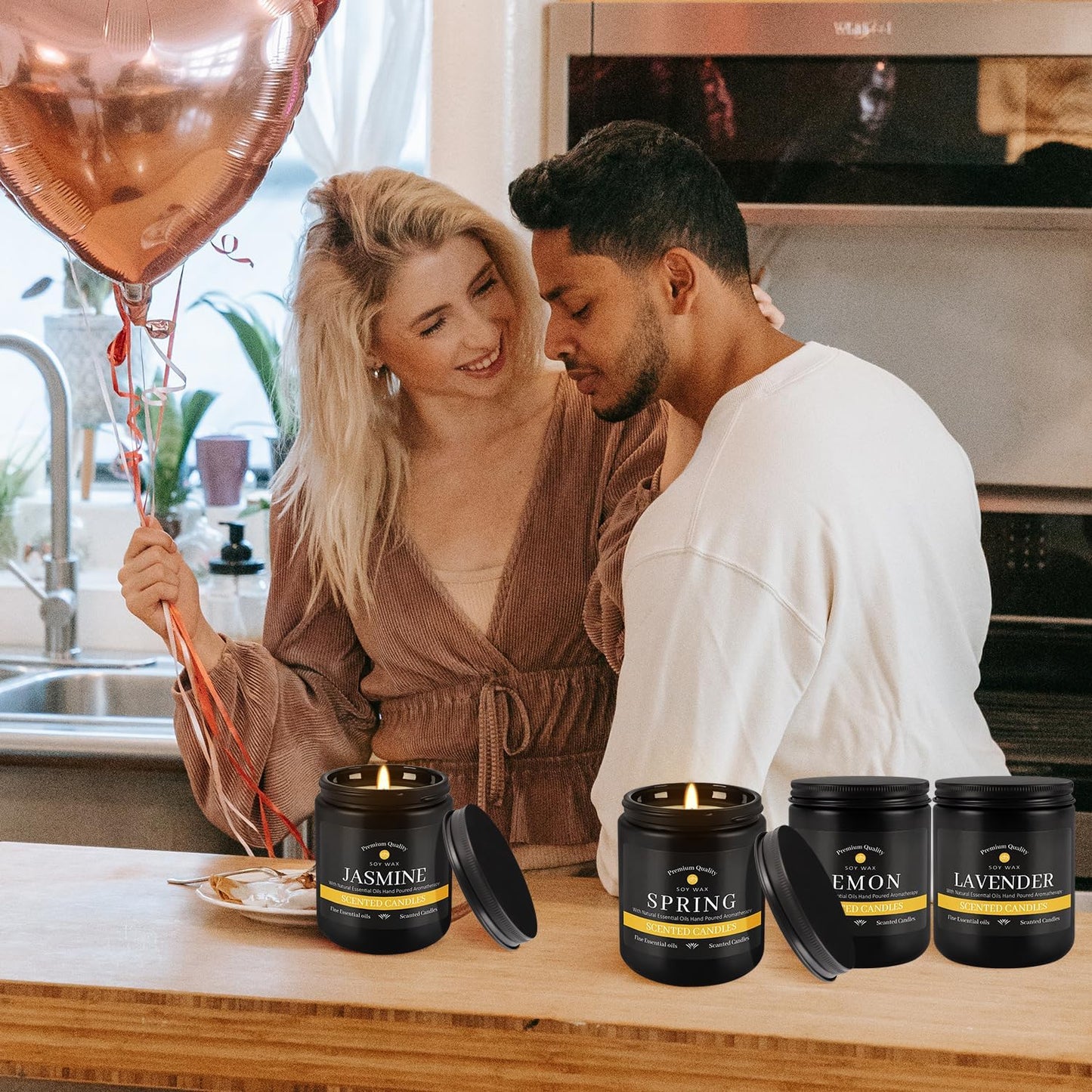 9Psc Scented Candles Set | Men Candle Set,7oz Gifts for Men Aromatherapy, Soy Candle(Black)