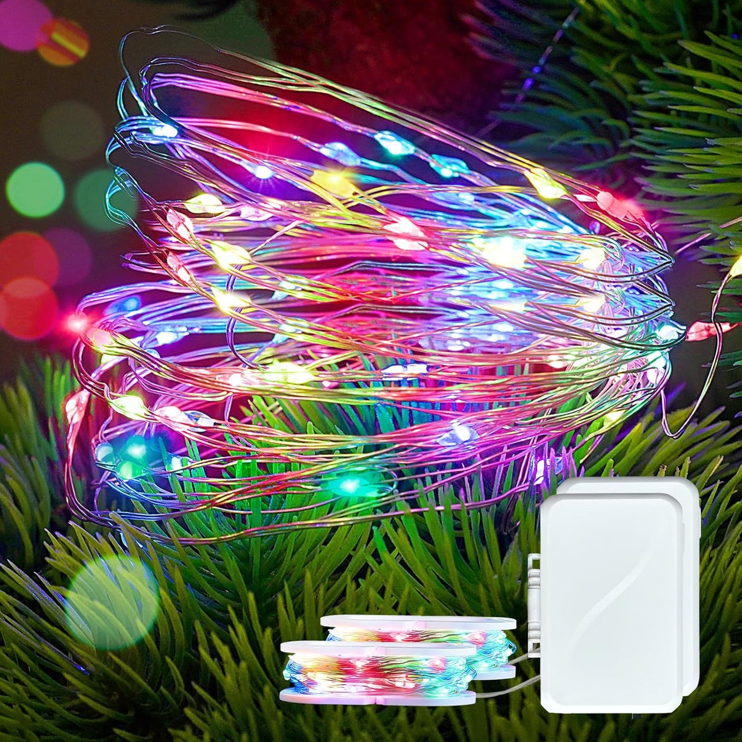 2 Pack 16Ft 50 LED Fairy Lights Mini String Lights Waterproof for Mason Jars Halloween Christmas Parties Wedding Table Centerpieces Decoration