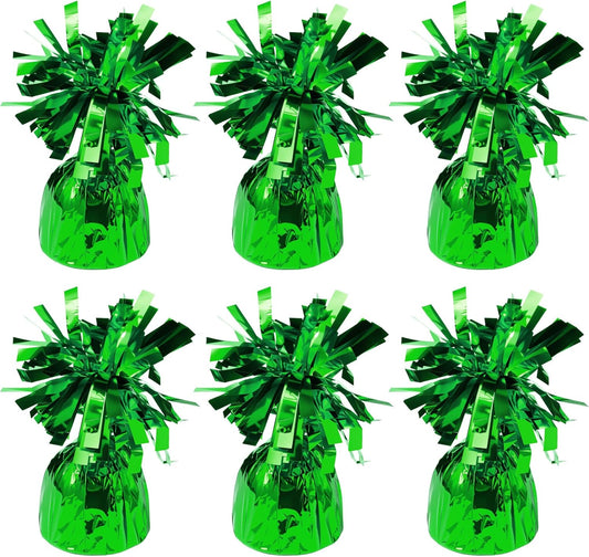 6 Pack Green Balloon Weights Metallic Holder Anchors Balloon Holder Weights for for Birthday 2025 Graduation Party Christmas Wedding Celebration Decoration (Green)