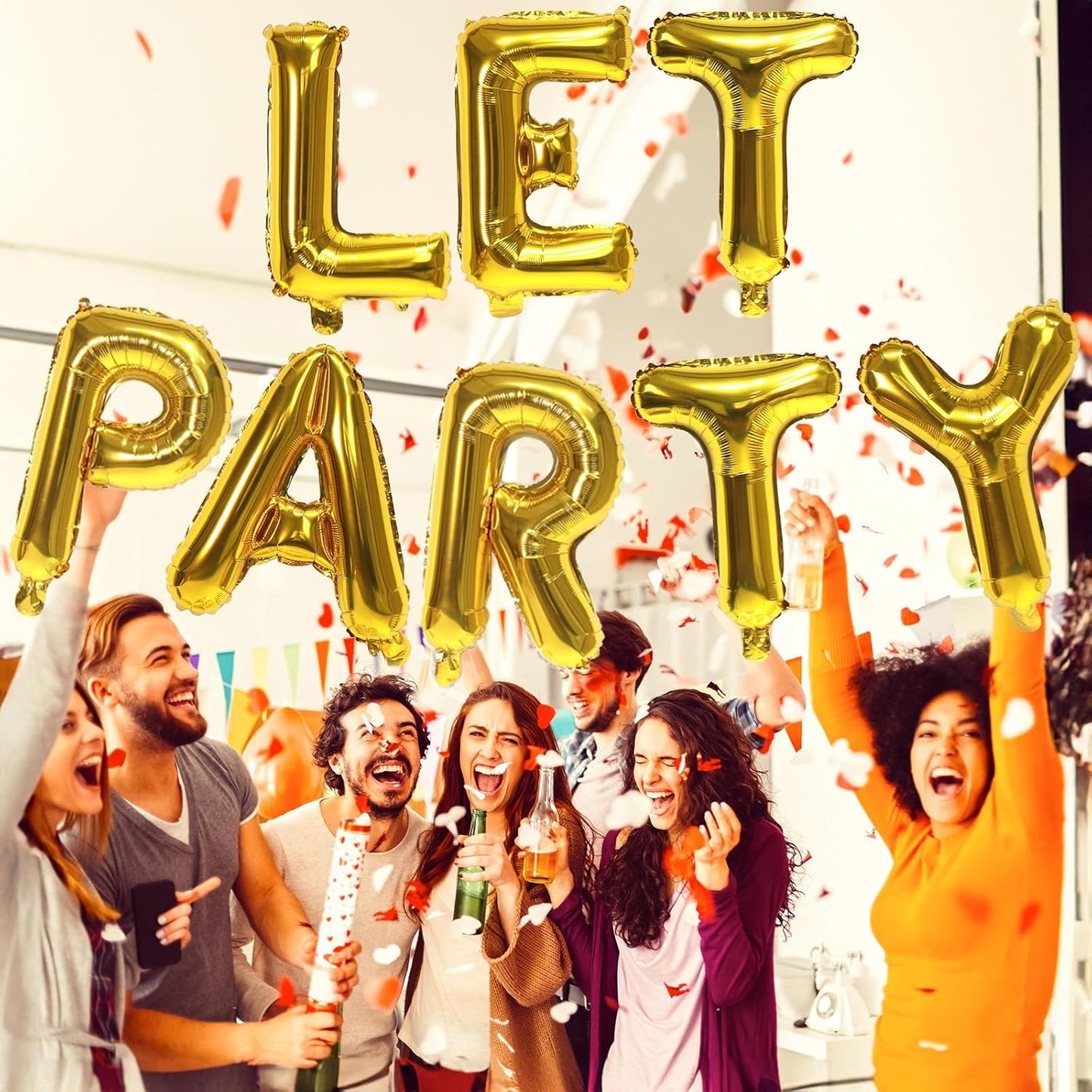 Gold Letter Balloons, 40 Inch Mylar Custom Alphabet Name Balloons for Men Women Birthday Party Decorations