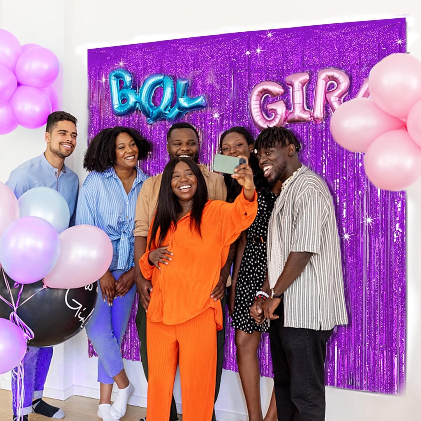 Tinsel Curtain Party Backdrop Purple Birthday Decorations 10 Packs Glitter Foil Fringe Curtain Party Decor Streamers Photo Booth for Birthday Christmas Wedding Halloween Graduation Decorations