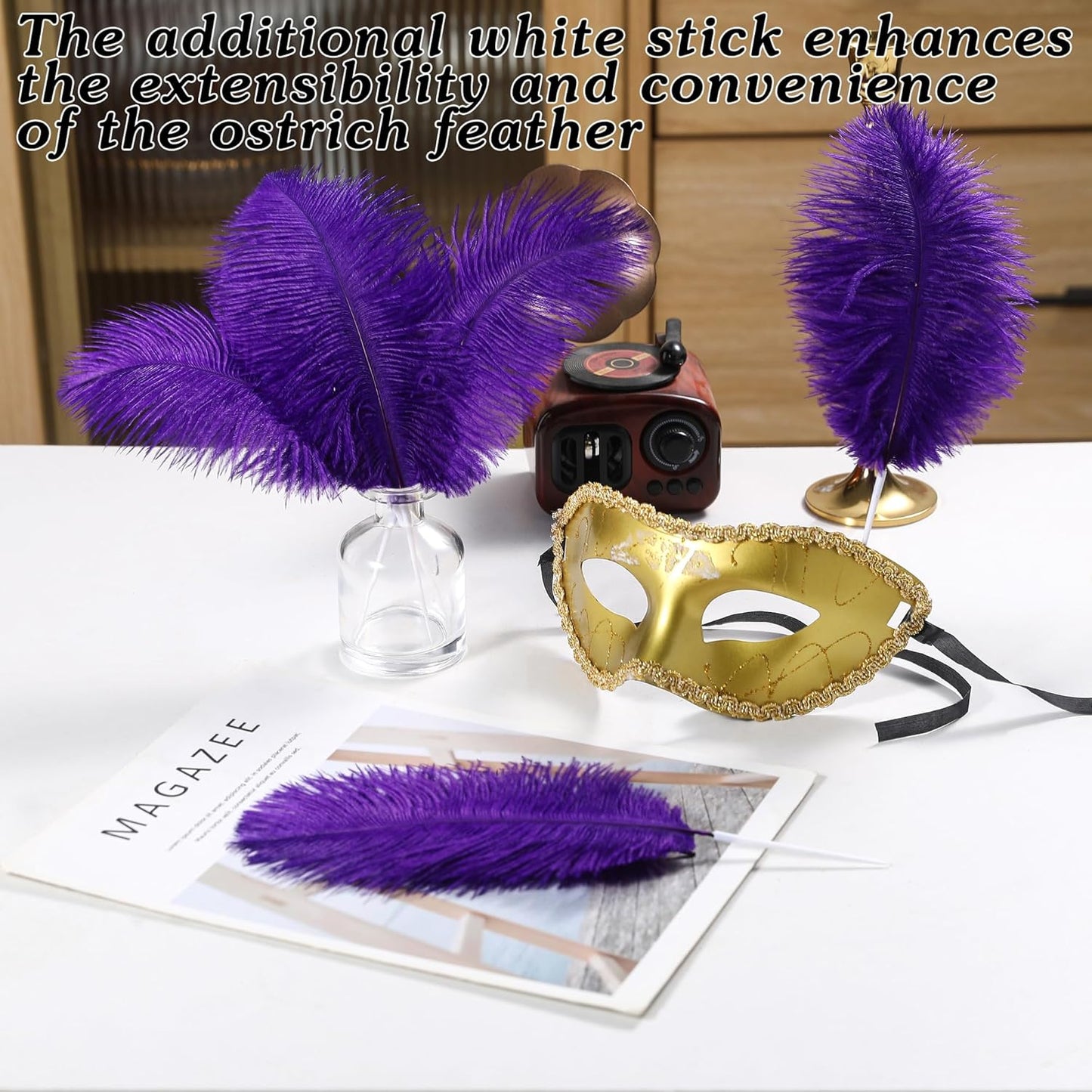 SOGUGOM Pueple Craft Ostrich Feathers - 30PCS 8-10 inch Ostrich Feathers Kit for Centerpieces, Kindergarten Crafts, Dream Catchers and DIY Projects(Purple)