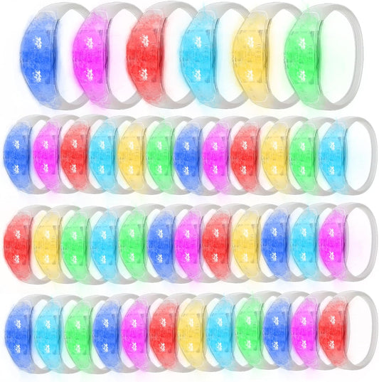 100 Pcs LED Bracelets Sound Activated with Flashing LED Strobe Music Control Light Up Bracelets for Rave, Game Prizes, Birthday Party Favor,Valentine's Day gift