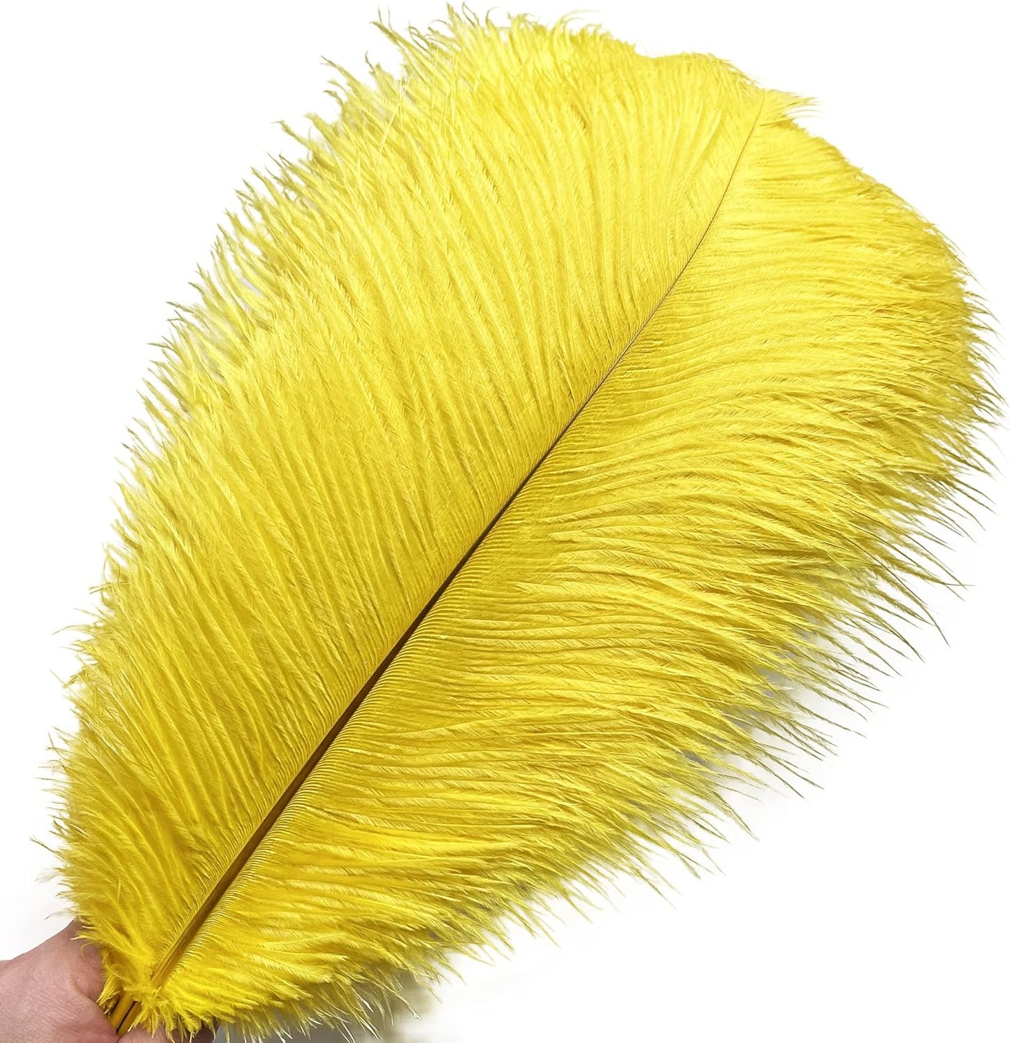 Happy Feather 16-18 inch Yellow Ostrich Feathers Craft for Wedding Party Centerpieces Home Decoration DIY Craft Pack of 10