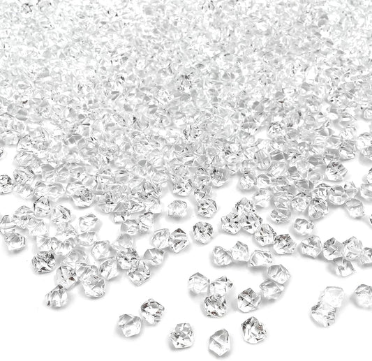 Reusable Fake Ice Cubes 2500 pcs 6 x 9 mm for Rock Crystals Treasure Gems for Table Scatters, Vase Fillers, Wedding Photography Props Vase Fillers