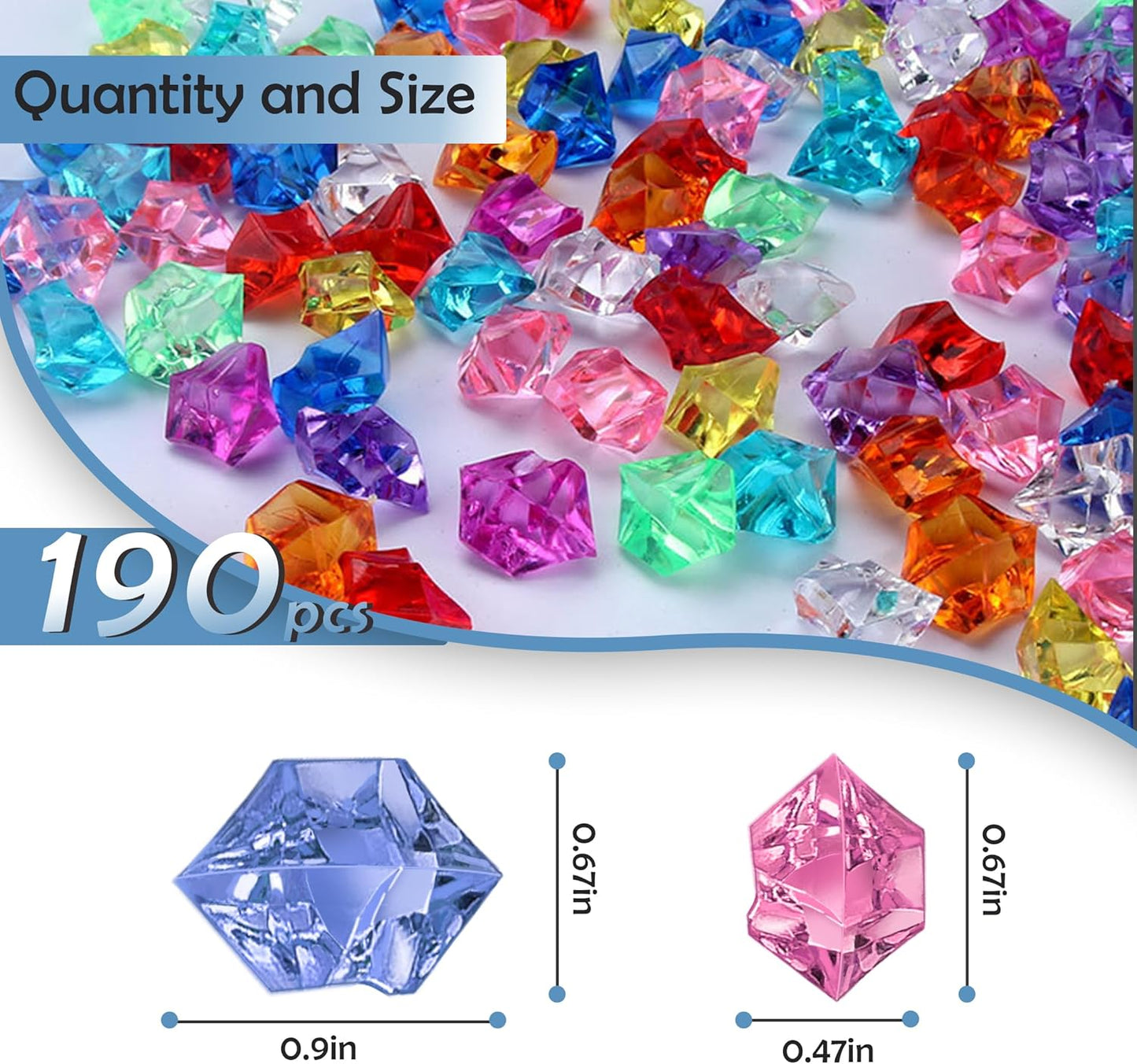 Multicolor Vase Fillers Sparkling Fake Crush Ice Rocks Acrylic Diamonds for Wedding Centerpieces Home Party Table Scatter Fake Diamonds Plastic Ice Cubes for Kids Toy Decoration Wedding Display