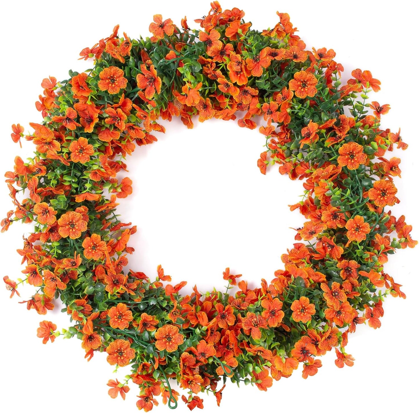 Artificial Flowers Garland Ivy, 4 Pack 5.9 FT Spring Summer Decor UV Resistant Fake Daisy Floral Vine Silk Hanging Flower for Home Garden Wedding Decor Photo Booth Backdrop(Orange)
