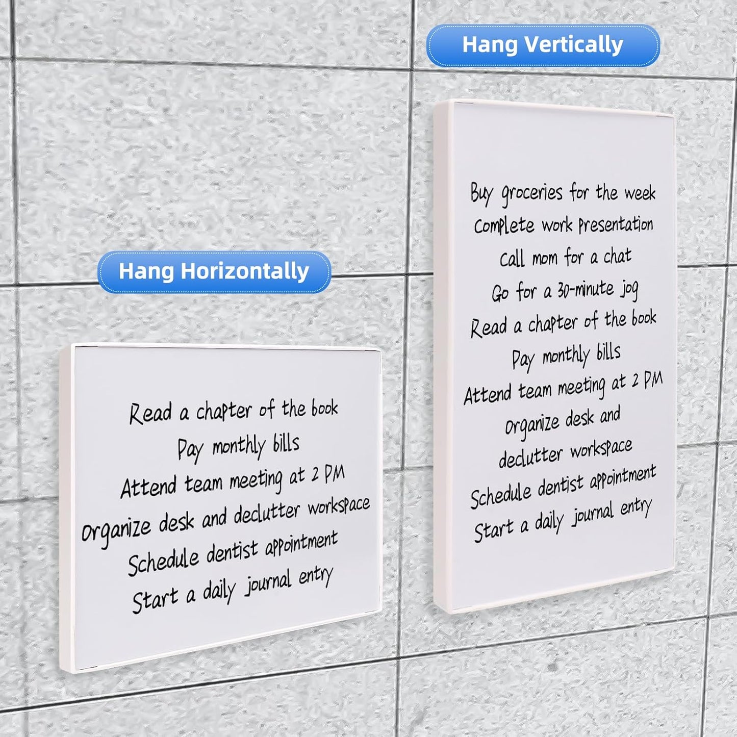 2 pcs Magnetic Dry Erase Board White Board, 8.3'' x 5.8'', Small Stand-Up or Hangable Desktop Dry Erase White Board, Mini Dry Erase Whiteboard Easel for Desk with a Marker