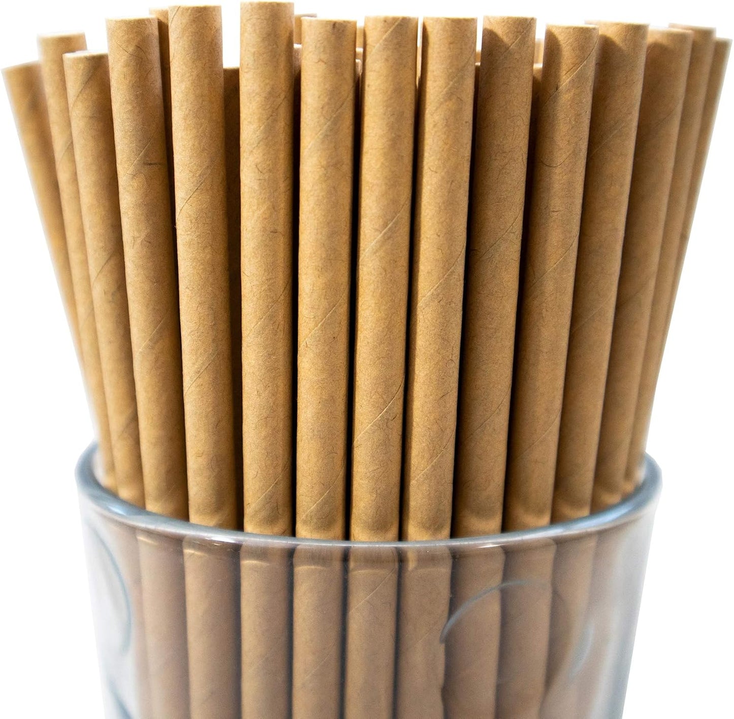 Pack of 300 Natural Kraft Biodegradable 4-Ply Paper Drinking Straws (Compostable, Non-toxic, BPA-free)
