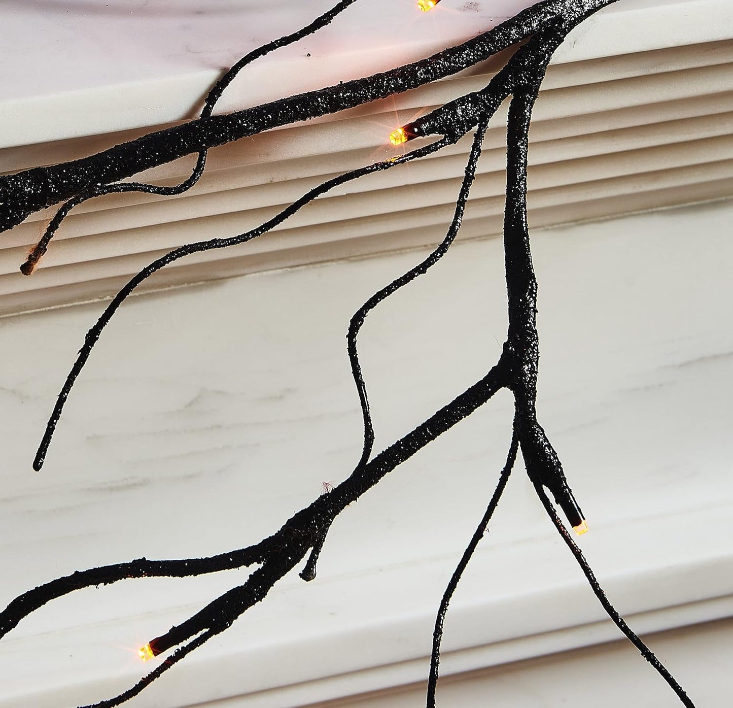 Birchlitland Halloween Lighted Garland Battery Operated with Timer 6FT 48 LED Fairy Lights, Faux Vine with Lights for Mantel Fireplace Wall Patio and Holiday Decor