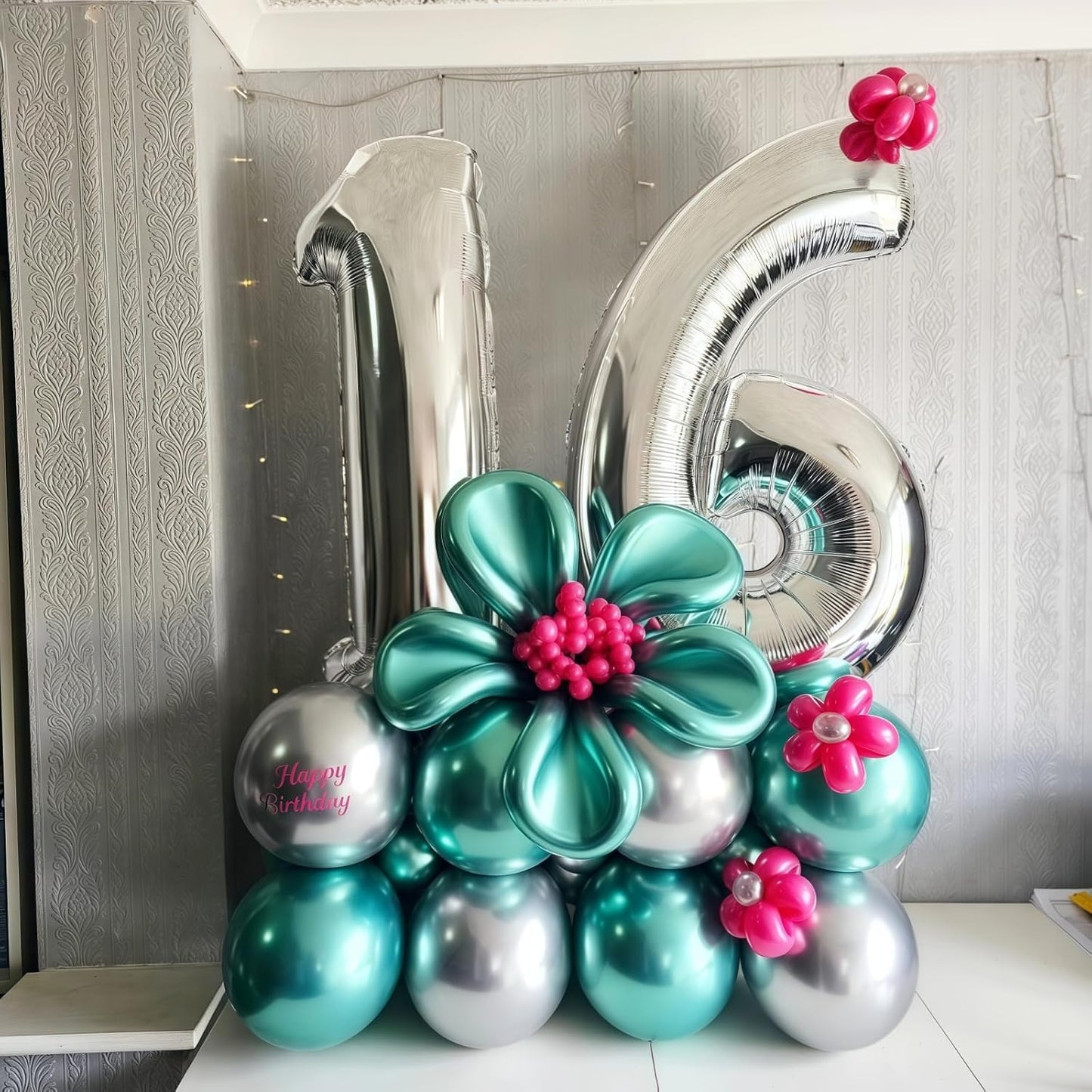 Number 15 Balloons Silver, Giant Number 1 & 5 Helium Foil Balloon for Girls 15th Birthday Decor, 40 Inch Self Inflating Mylar 15 Balloons Number for Man Women Anniversary Party Decorations Supplies