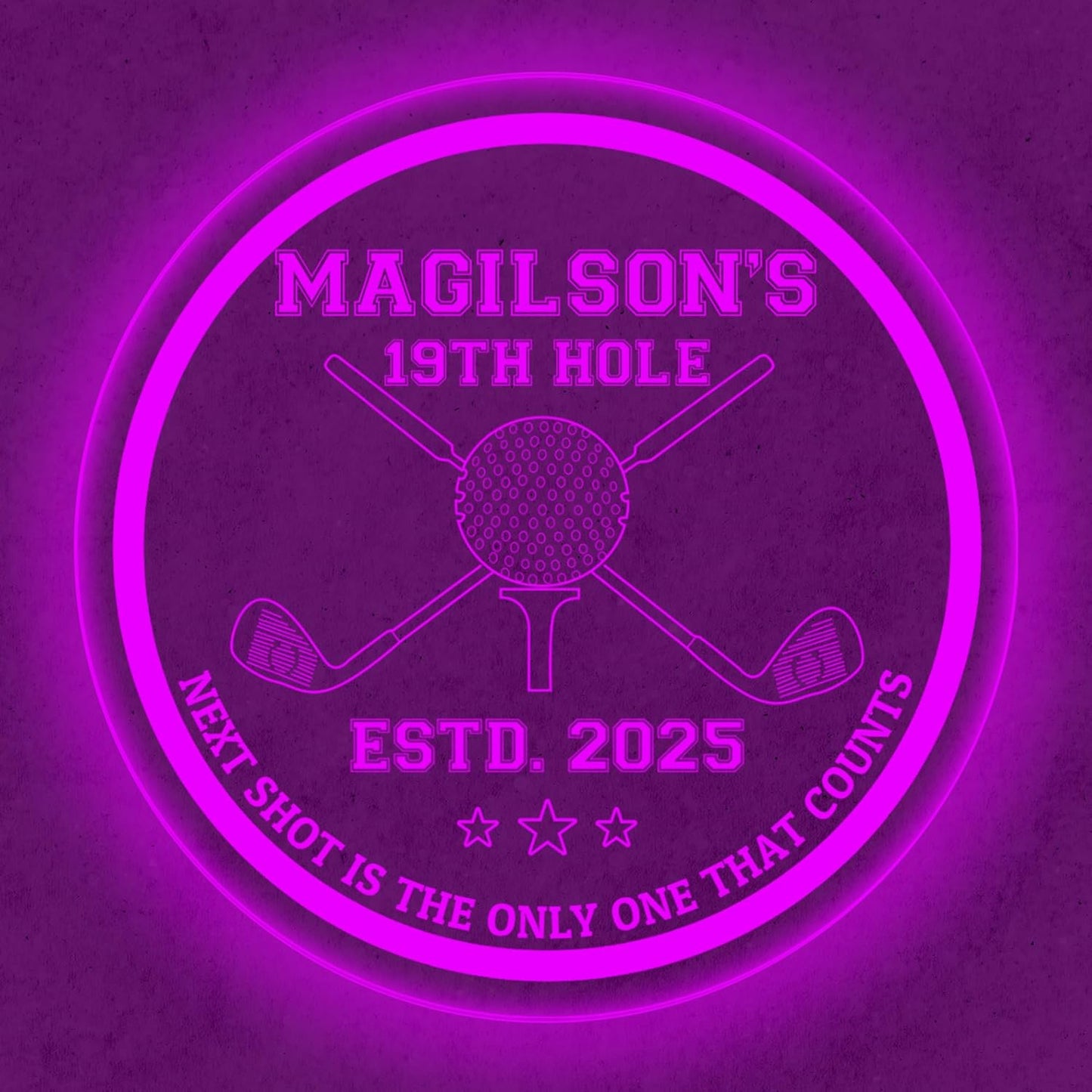 Custom Golf LED Bar Sign – Personalized Color Changing Acrylic Wall Decor for Home Bar, Man Cave, Game Room, or Patio (Golf Bar, 12 INCHES)