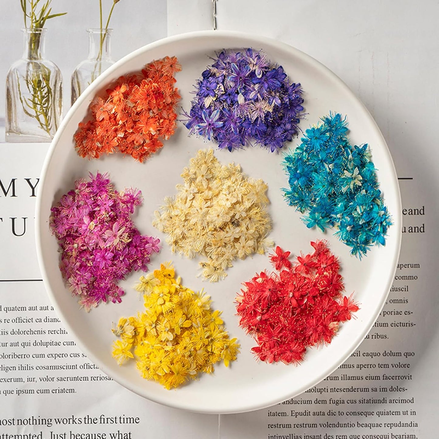 84 Pcs Dried Pressed Flowers for Crafts Resin Art DIY Natural Dry Sandalwood Floral Epoxy Jewelry Real Flower Decor Cakes Phone Cases Candles Handmade Soap Sandalwood