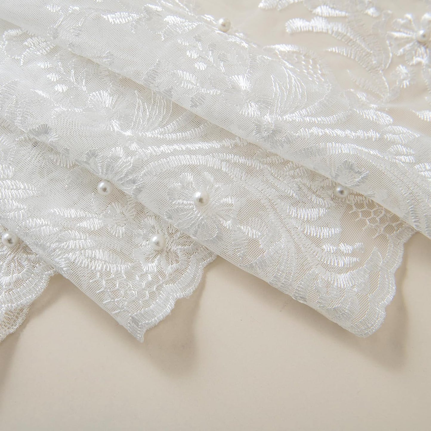 VISIONTEX White Sheer Voile Curtains, Decorative White Embossed Butterflies Rod Pocket Window Drapes for Home Kitchen, Living Room and Bedroom 54 x 95 Inch, Set of 2 Curtain Panels