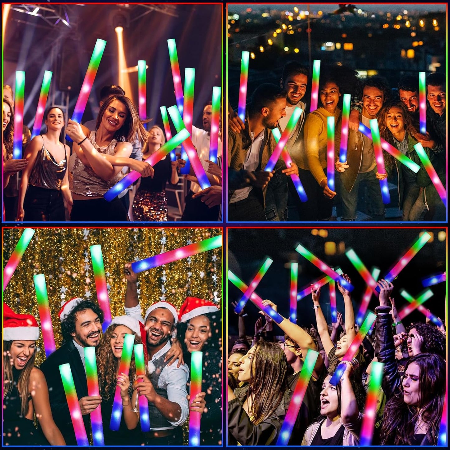 217 PCS Glow Sticks Bulk Party Pack, Foam Glow Sticks, Glow In The Dark Party Supplies, Foam Light up Sticks with 3 Modes Colorful Flashing, Foam Glow Sticks Bulk for Wedding, Party, Birthday, Raves