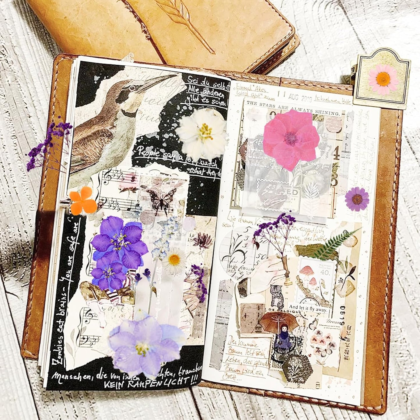 Dried Pressed Flowers for Resin Mold Dry Flower Real Leaves Bulk with Tweezers Natural Herbs Kit for Scrapbooking DIY Art Crafts Candle Jewelry Making Nails Floral Decoration