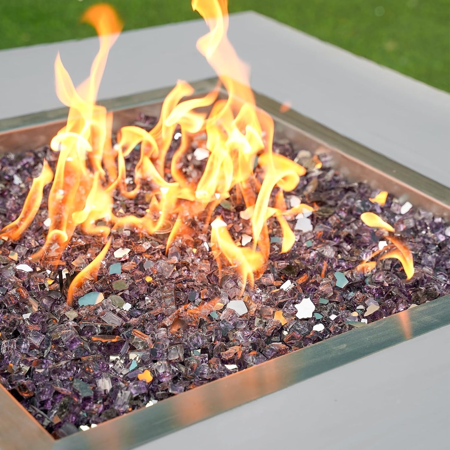 Stanbroil 10-Pound Fire Glass - 1/4 inch Reflective Tempered Fire Glass for Fireplace Fire Pit, Violet Reflective
