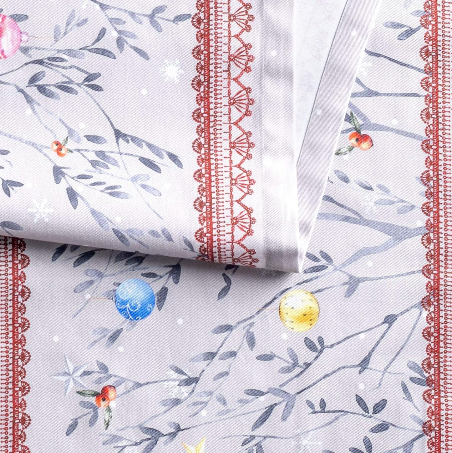 Maison d' Hermine Table Runner 100% Cotton Single Layer Table Runners 36 inches Long for Thanksgiving Christmas Decorations Home Kitchen Dining Party Wedding (Fairy Christmas, 14.5" x 36")