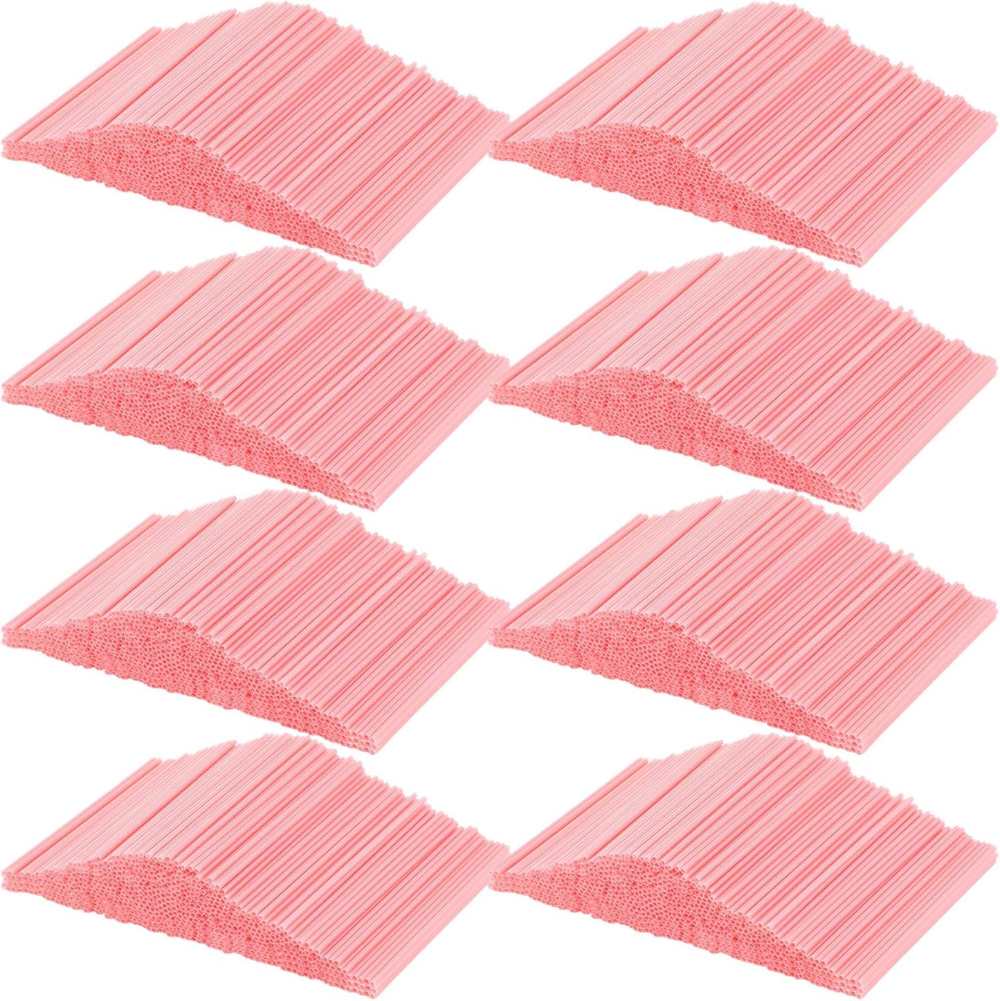 6000 Count Coffee Cocktail Stirrers Straws Disposable Plastic Sip Stir Sticks Cocktail Drink Stirrers Sticks Cups Straws for Bars Juice Drinking(Pink,5 Inch)