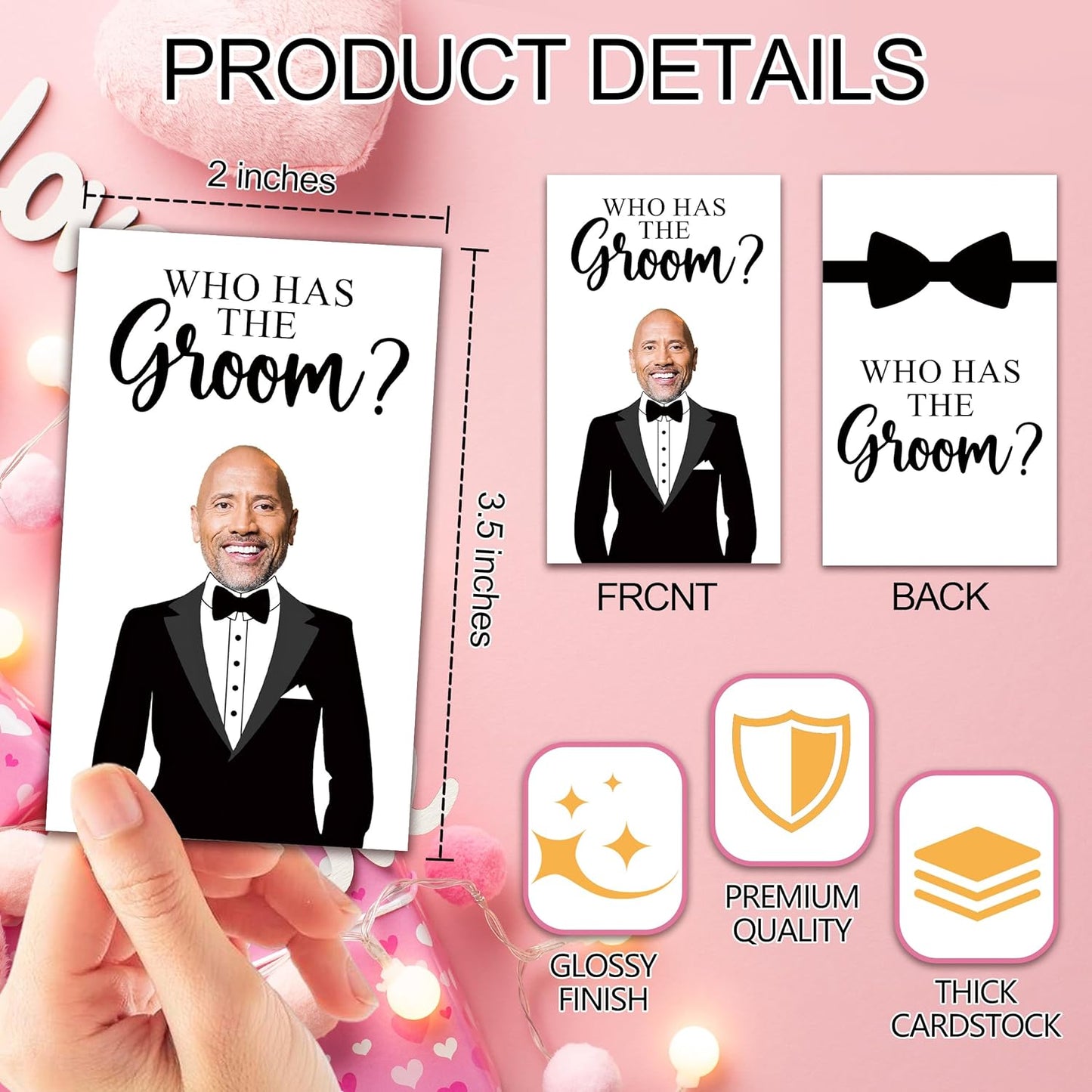 Who Has The Groom Bridal Shower Scratch Off Cards, 41Pcs Funny Wedding Shower Scratch Off Cards, 3.5"x 2.1"Bachelorette Party, Bride Party Supplies Decorations-A10