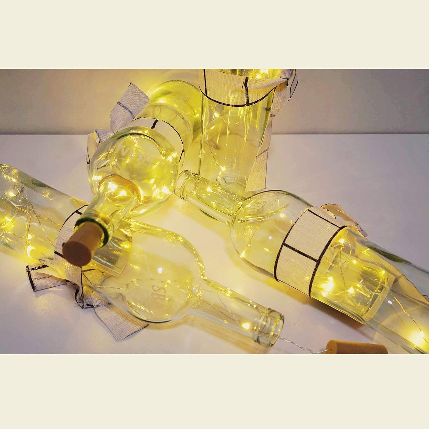 24 Pack 20 LED Wine Bottle Cork Lights, Fairy Mini String Lights Copper Wire, Battery Operated Starry Lights for DIY, Christmas, Halloween, Wedding, Party, Indoor&Outdoor (24 Pack, Warm White)