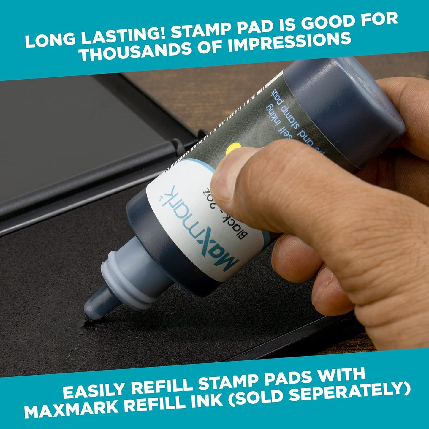 MaxMark Large Red Stamp Pad - 4-1/4" by 7-1/4" - Premium Quality Felt Pad