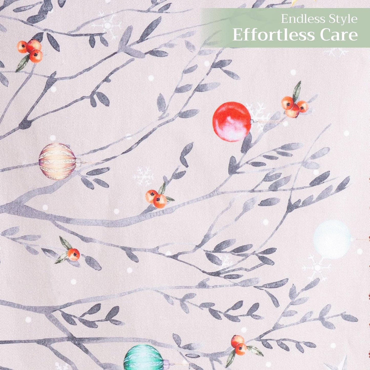 Maison d' Hermine Table Runner 100% Cotton Double Layer Table Runners 108 inches Long for Thanksgiving Christmas Decorations Home Kitchen Dining Party Wedding (Fairy Christmas, 14.5" x 108")