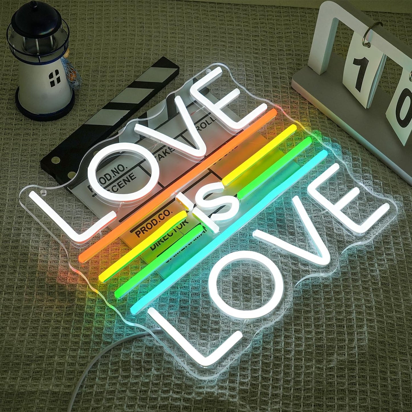 Love Is Love Neon Sign for Wall Decor Wedding Neon Light Pride Rainbow LED Neon Sign Colorful Led Neon Light for Bedroom Man Cave Gay Bar Decoration