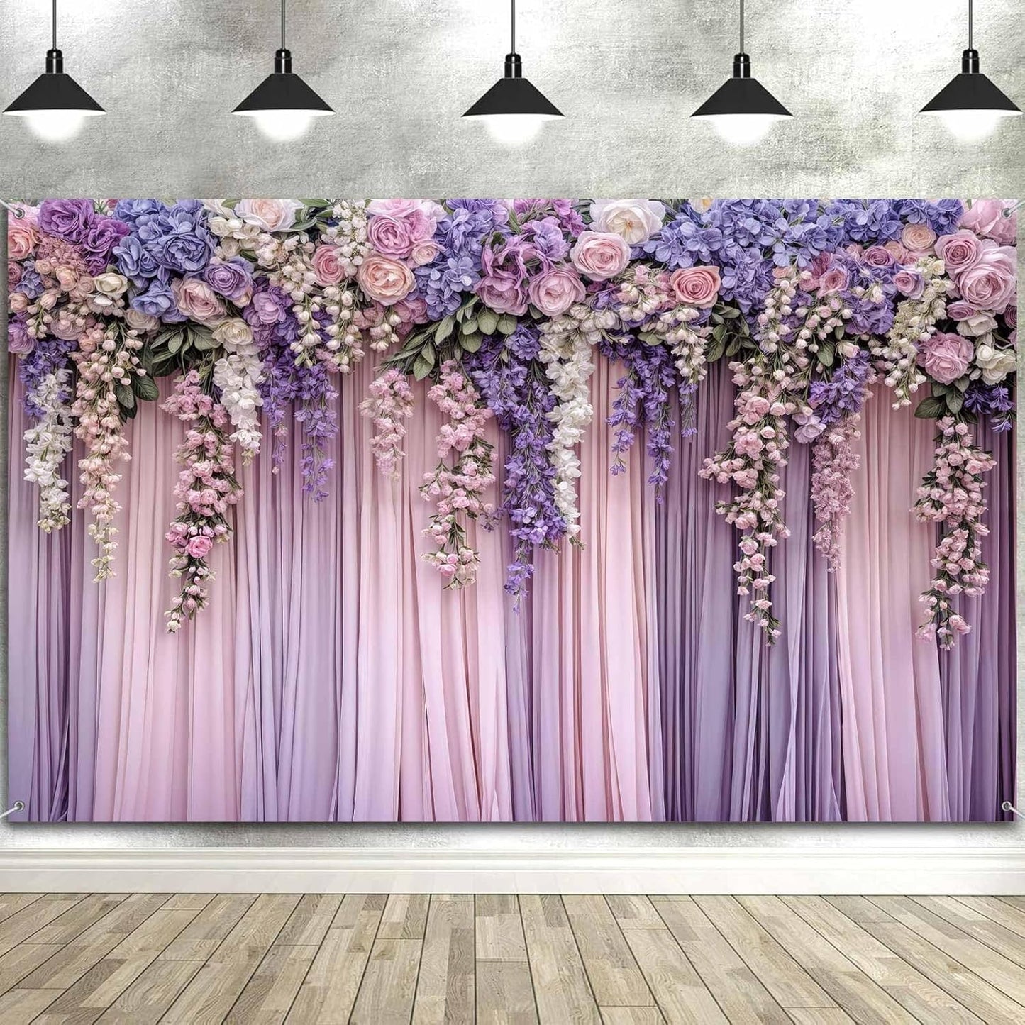 20x10ft Purple Flower Wedding Photography Backdrop Lavender Floral Wedding Bridal Photography Backdrop Anniversary Birthday Baby Shower Girl Party Banner Photo Booth Props Background Wall Decor