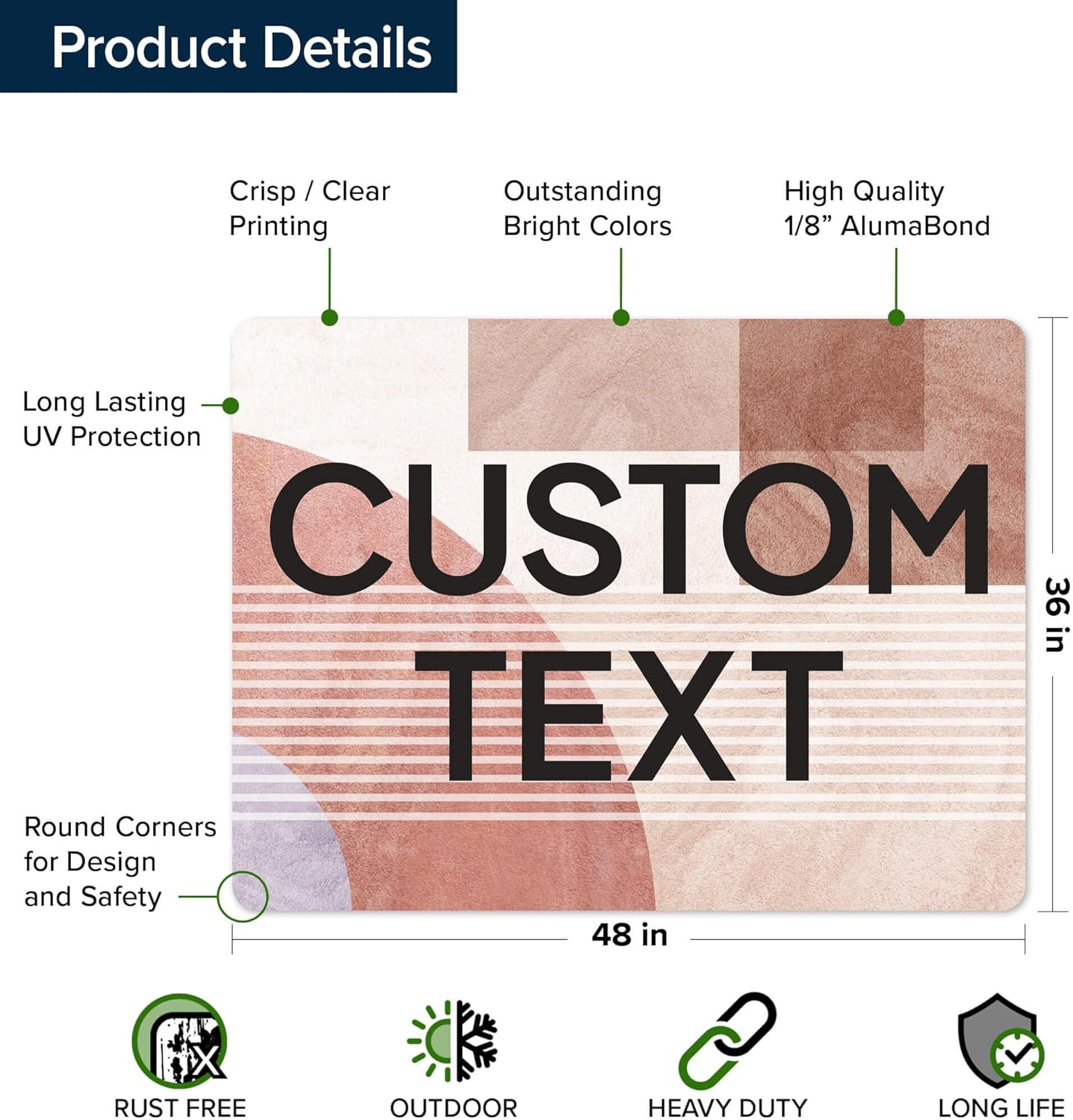 Custom Sign, Custom Street Sign, 11 Font Colors, 13 Font Styles, 4 Hole Options, 22 Sizes, 36x48 Inches, Rust Free DiBound, Fade Resistant, Made in USA by My Sign Center (Mid-Century Modern 1)