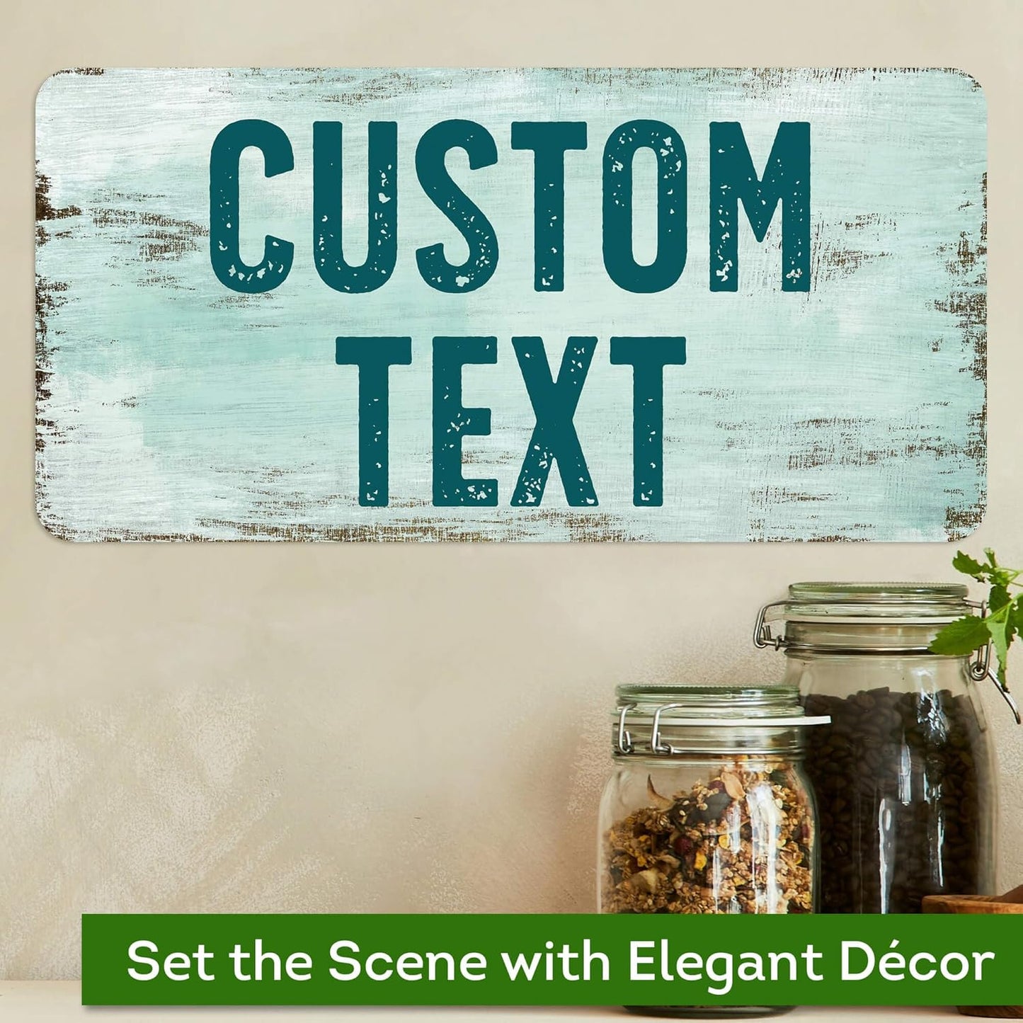 Custom Sign, Custom Street Sign, 11 Font Colors, 13 Font Styles, 4 Hole Options, 22 Sizes, 6x12 Inches, Rust Free DiBound, Fade Resistant, Made in USA by My Sign Center (Shabby Chic)