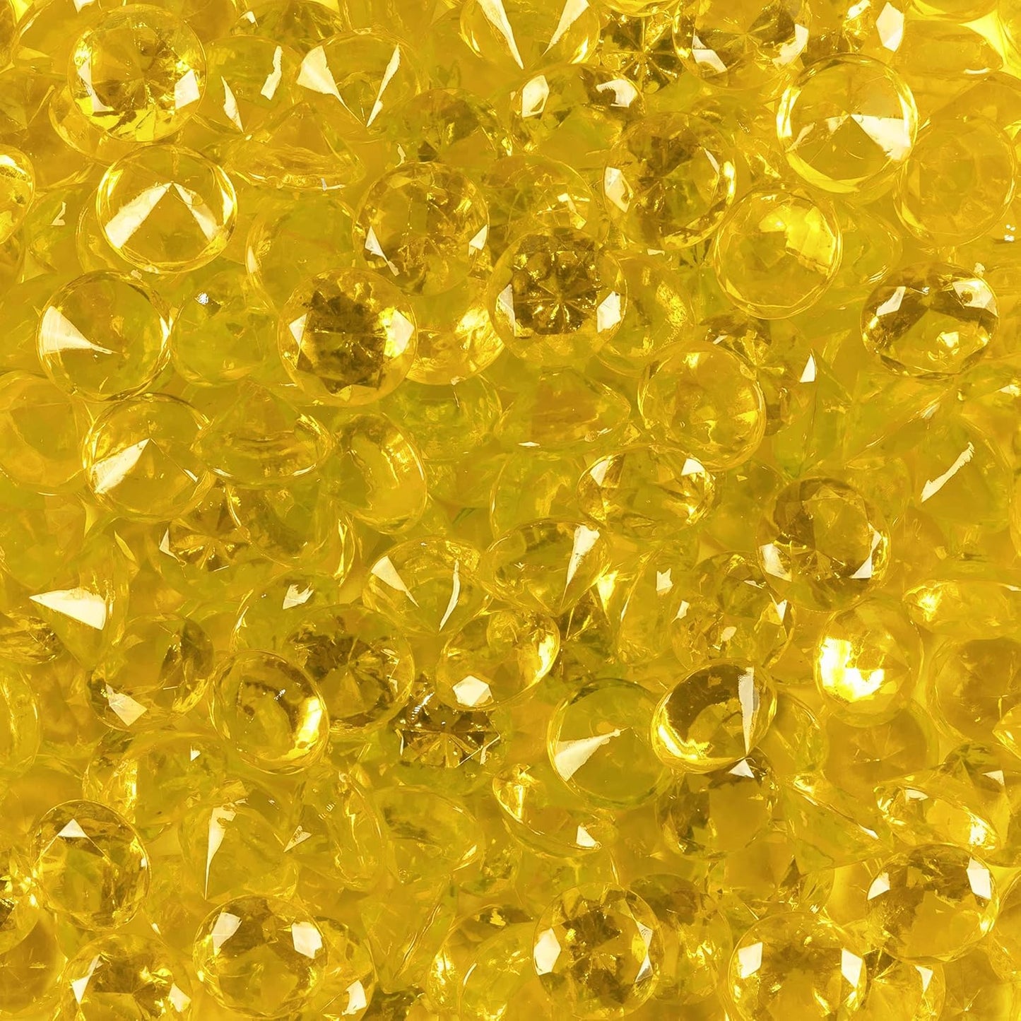 Super Z Outlet Acrylic Color Faux Round Diamond Crystals Treasure Gems for Table Scatters, Vase Fillers, Event, Wedding, Birthday Decoration Favor, Arts & Crafts (1 Pound, 240 Pieces) (Yellow)