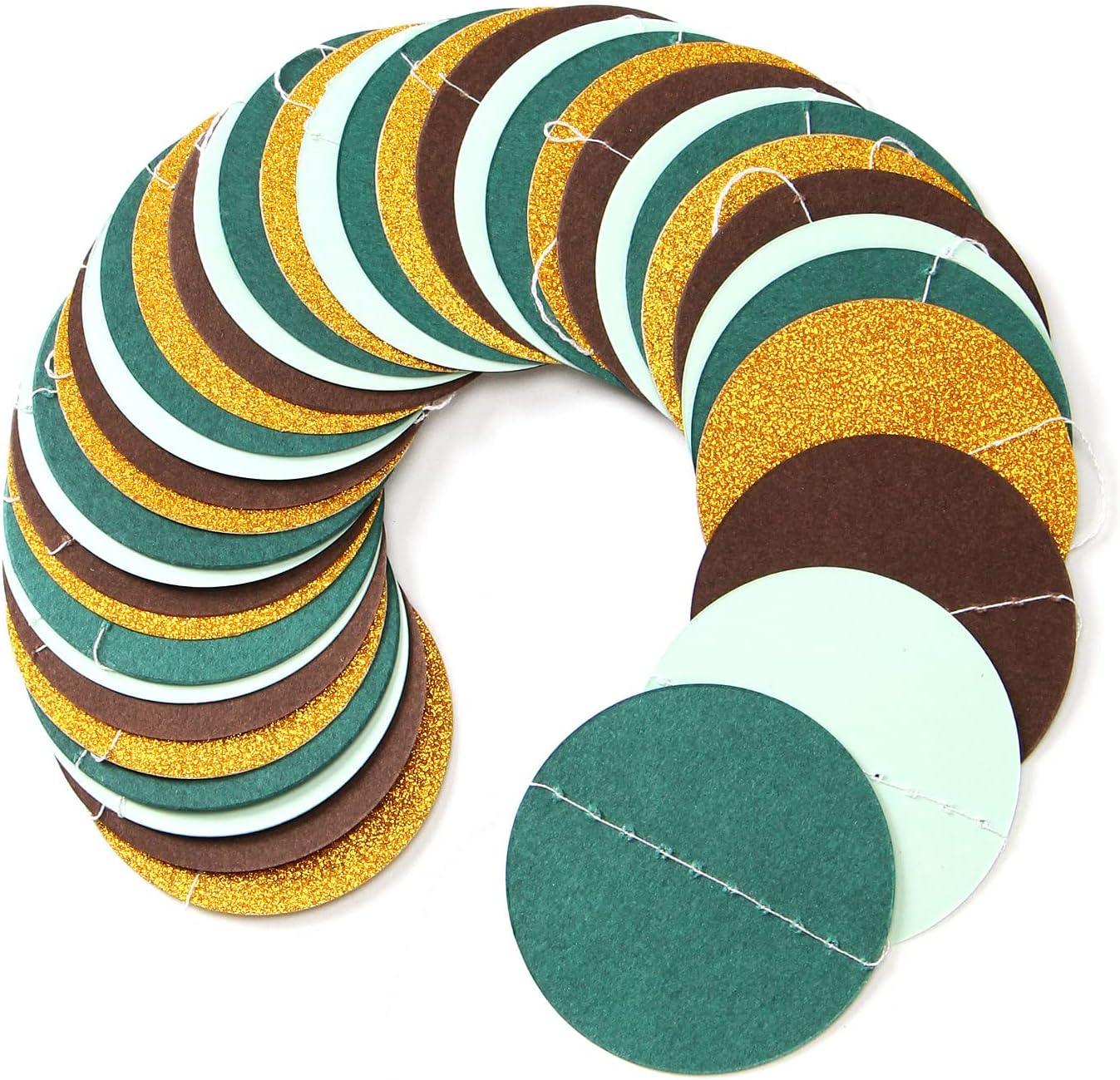 Sage-Green Gold Brown Party Decorations - 52FT Paper Streamers Gender Neutral Baby Shower Bridal Shower Garland Boho Birthday Rustic Decoration Woodland Theme Decor HongTongTong