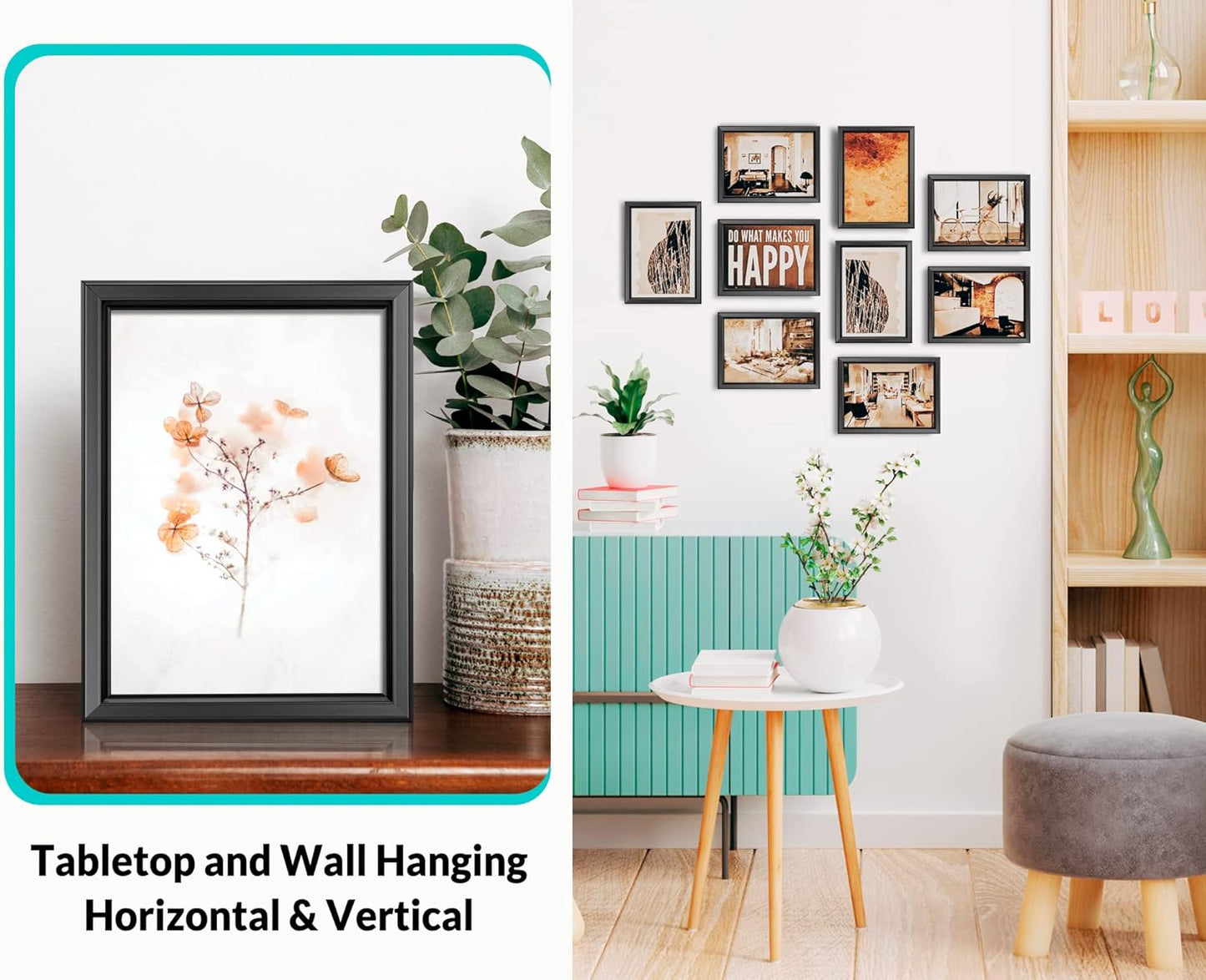 LaVie Home 5x7 Picture Frames (12 Pack, Black) Simple Designed Photo Frame with High Definition Glass for Wall Mount & Table Top Display, Set of 12 Classic Collection