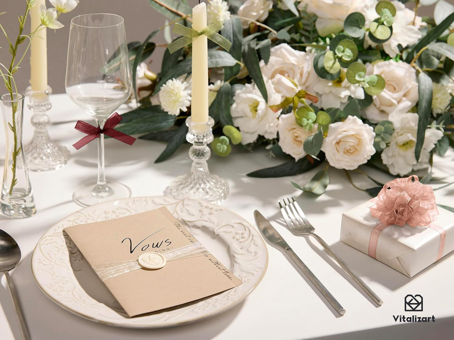 Vitalizart 3/8" x 30Yd Organza Ribbon Red Pink White Sheer Ribbons Set 10 Yd x 3 Rolls Handmade Eco-Friendly for Gift Wrapping Christmas Tree Crafts Bows Wedding Invitations Wreaths