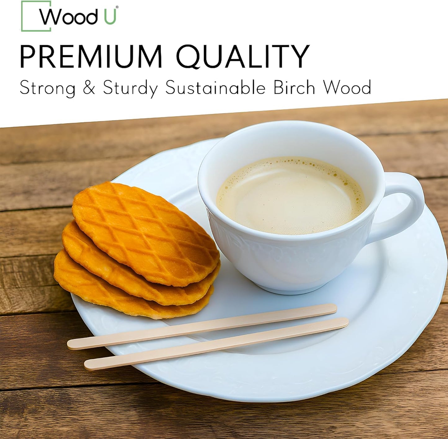 Disposable Coffee Stir Sticks 5.5” 1000 pcs - Eco friendly Round Edge Wooden Coffee Stirrers