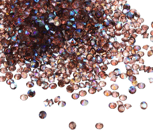 PATIKIL 14000Pcs Wedding Table Scatter Confetti Crystals 3mm Acrylic Diamonds Vase Fillers Gems for Table Centerpiece Decorations Bridal Shower Party, Dark Brown AB