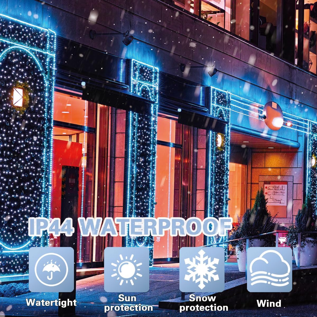 LAMPHOME 66ft Christmas Decorative Mini Lights,200 LED Transparent Wire Fairy Starry String Lights Plug in, 11 Lighting Modes, for Indoor Outdoor Xmas Tree Wedding Party Decoration (Blue)