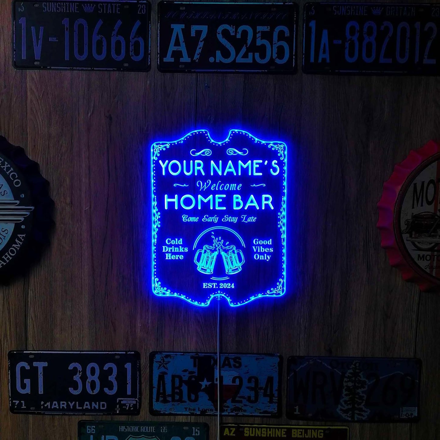 ADVPRO Personalized Your Name Home Bar RGB Dynamic Glam LED Sign - Cut-to-Edge Shape - Smart 3D Decoration - Multicolor Signage st06s86-fnd-p11b-tm-c