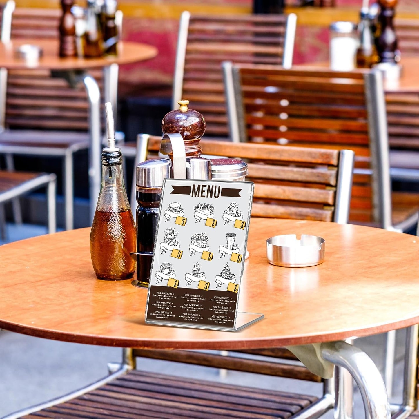 Ctosree 12 Pcs Acrylic Photo Frame L shape Slant Back Desktop Photo Frames Plastic Clear Sign Clear Acrylic Display Stand Table Top Sign for Home Office Wedding Restaurant Menu (3.5 x 5 Inch)