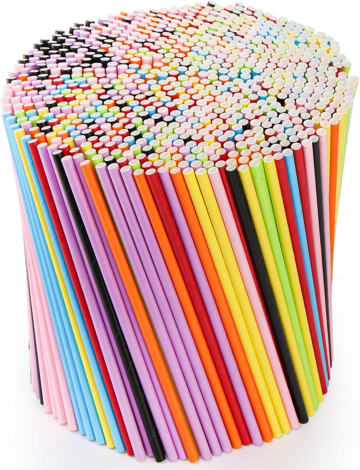 DEAYOU 800 PCS Paper Drinking Straws, Disposable Paper Straws for Mixed Drinks, Party Supplies, Restaurant, Food Service, Birthday, Wedding, Baby Shower, Christmas, Holiday, Gift, Assorted Colors